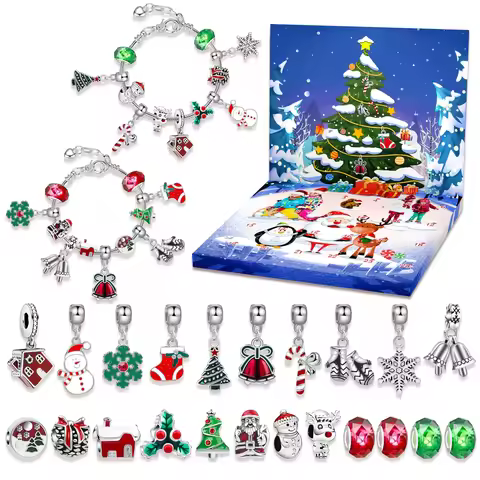 2025 Christmas Advent Calender Gift Box Creative DIY Snowman Santa Claus Bracelet Countdown Calendar