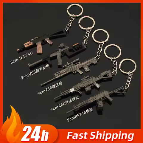 9cm Arena Breakout, Game Peripheral, Gun Model, Pendant Keychain for Men Boys, Mini Metal Key Ring, 