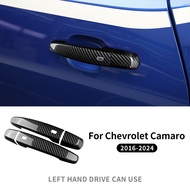 สำหรับ Chevrolet Camaro 2016-2024แห้งสนิทรถคาร์บอนไฟเบอร์ฝาครอบตกแต่งที่จับประตูสติกเกอร์อุปกรณ์เสริ