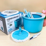 Bộ cây lau nhà xoay tay Lock&Lock Corner ETM494 2 bông lau - Màu xanh biển