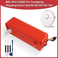 Replacement Battery BRR-2P4S-5200D 5200mAh For XIAOMI Roborock S50 S51 S55 T60 Sweeping Mopping Robo
