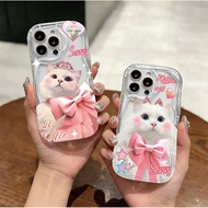 For IPhone 17 16 11 Pro 13 15 7Plus Pro Max 8 6 6s XR XS Cute Kitten Cream Cover