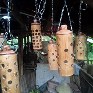 kap lampu gantung bambu unik Jadul Natural alami kerajinan bambu unik