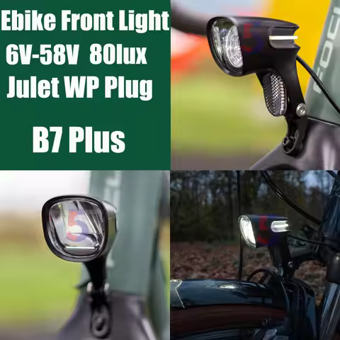 Ebike 6V-58V LED Powerful Front Light+Julet 2Pins WP Plug 80 Lux/100 Lux Front /Rear Lamp LED Bicycl