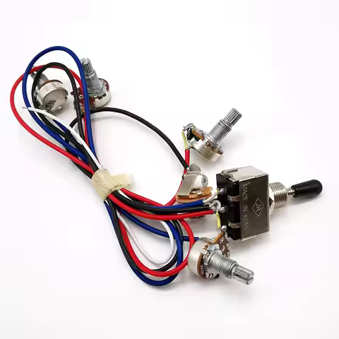 Electric Guitar Prewired Wiring Harness with 3 Way Toggle Switch 2V2T 500K Pots Volume Tone Control 