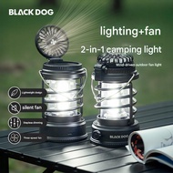 BLACKDOG Camping Light With Fan Outdoor Sport Glamping Lamp Rechargeable Lampu Gantung Kipas Khemah