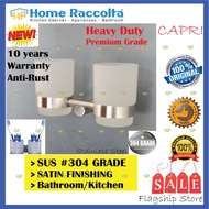 SUS304 Stainless Steel Twin Cup Tumbler Holder Wall Mounted Toothbrush Holder Capri Bathroom Double 