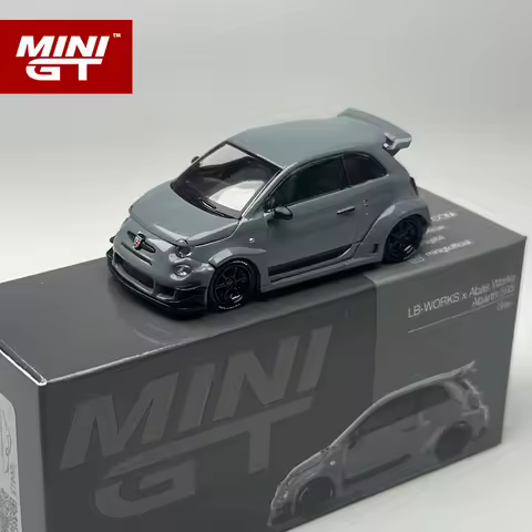 MINIGT 1:64 Abarth 595 LB-WORKS x Abas Works Grey alloy car Model 995
