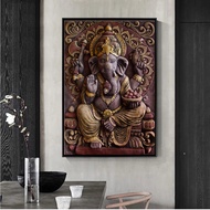 Ganesha Hindu God Statue Painting Home Decor Wall Picture Artwork (No Frame)