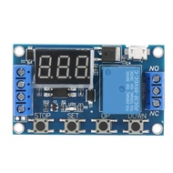 Hilitand DC 6-30V Cycle Delay Timer Switch LED Display Delay On/Off Relay Module 0.1s to 999min Adju