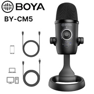 BOYA BY-CM5 Desktop USB Microphone Condenser Mic for Android Type C Smartphone Mac Windows PC Comput