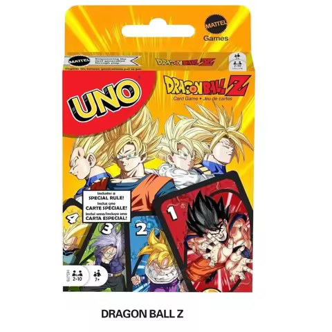 Mattel Games UNO Dragon Ball Card Game for Family Night Featuring Tv Show Themed Graphics and a Spec