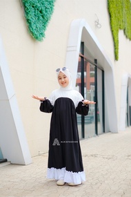 GAMIS ANAK QUINZA LONG DRESS ANAK PEREMPUAN BROKAT TANGGUNG TERBARU 2025 | UMUR 9-11-12-14 TAHUN 5 S