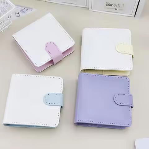 A8 Macaroon Color PU Leather DIY Binder Photocards Collect Book Diary Agenda Planner DIY Cover Album