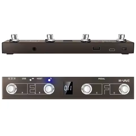 M-vave Chocolate Plus Programmable MIDI Controller 4 Buttons Footswitch Supports Page Turn MIDI Host