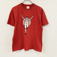 United Athle 固力果glico Goal-in Mark 短袖印花T卹，紅色， M碼，古著