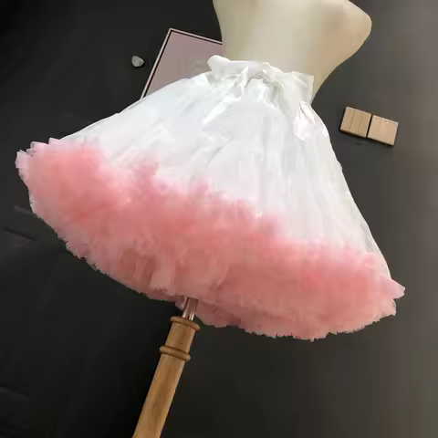 Crinoline Inner Bustle Cosplay Tutu Puffy Women Flower Style Lolita Fluffy Petticoats Cancan Skirt U