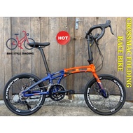 FOLDING BIKE / 20 inch / BICYCLE FOLDING / BASIKAL LIPAT / alloy / 9speed offer price CROSSMAC XDS