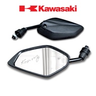 Kawasaki Barako Side mirror genuine parts black short stem