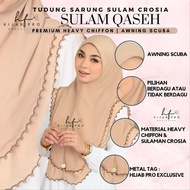SEROJA TUDUNG SARUNG SULAM CROSIA BERDAGU SAIZ M,L,XL,XXL KAIN CHIFFON AWNING SCUBA  METAL TAG