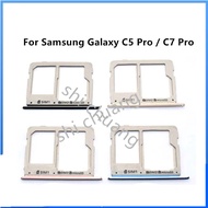 Sim Tray Card Holder For Samsung Galaxy C5 Pro / C7 Pro C5010 C7010 Sim Card Adapter SIM Card with Micro SD Card Holder Slot