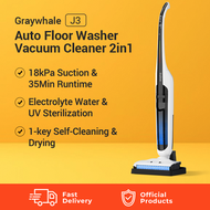 GRAYWHALE Floor Washer J3 18kPa 3in1 Auto-Drive Floor Cleaner 40min Runtime Lightweight Vacuum Cleaner w/ Self-Cleaning Auto Cleaning UV Sterilization 灰鲸洗地机J3