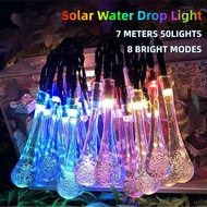 7m Solar Water Drop Light 20/30/50 LED Light String Outdoor Waterproof Christmas Light String