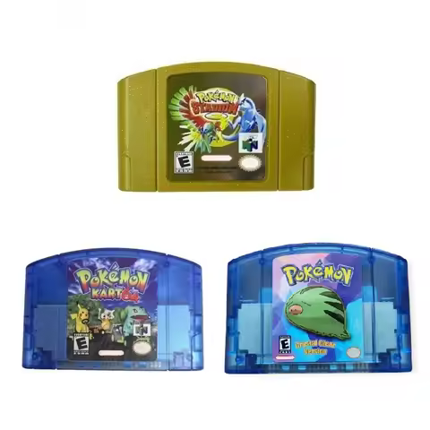 N64 Game Console Cassette, US Version, Pokemon1 /2/ Racing / Crystal/Stadium 64-bit English Game Con