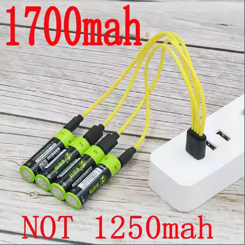 4pcs ZNTER 1.5V AA 1700mAh 2550mwh li-polymer li-po rechargeable lithium li-ion battery with USB cab