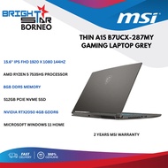 MSI Thin A15 B7UCX-287MY Gaming Laptop - 15.6" FHD IPS 144HZ/R5-7535HS/8GB DDR5/512GB/RTX2050/W11