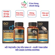 Combo Tinh chất hàu Go Healthy OYSTER + ZINC và GO MAN PLUS hỗ trợ điều trị yếu sinh lý xuất tinh sớ