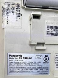 二手Panasonic 雙外線顯示電話國際KX-TS208W(拆機品功能未測當銷帳零件品