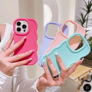 WH Wave Pattern Simple Cute Candy Solid Color Casing For Samsung Galaxy S24 S23 S22 Ultra S21 FE 5G 