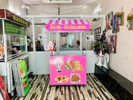 Xe cá viên chiên gấp gọn có mái che kích thước 1m - hình ảnh in decal bền màu