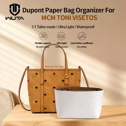 WUTA Inner Bag Insert Organizer Dupont Paper Storage Durable Bag Liner Support Shaper for MCM Toni T