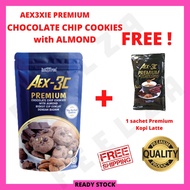 [FREE GIFT] AEX3XIE PREMIUM CHOCOLATE CHIP COOKIES WITH ALMOND INT3TREE BISKUT CIP COKLAK DENGAN BADAM ORIGINAL HQ 100%