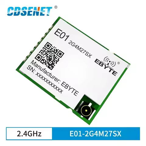 nRF24L01P 2.4GHz 27dBm Long Range RF Module GFSK SPI CDSENET E01-2G4M27SX IPEX Antenna SMD Wireless 