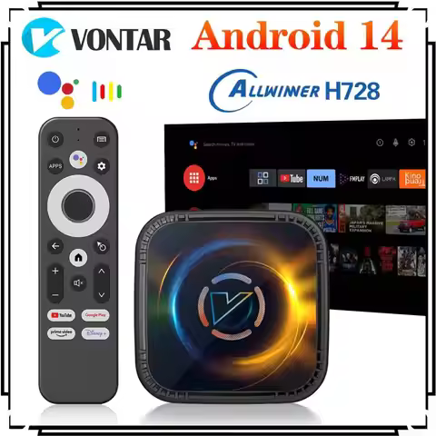 Cooling FAN Android 14.0 Media Player VONTAR Allwinner H728 Android 14 TV Box Octa Core Support AV1 