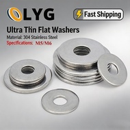 Mesin basuh rata ultra-nipis tebal tambahan 304 stainless steel M5/M6 – Tahan lama, kuat, stok sedia