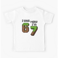 Funny Six Seven I was 6 Now I'm 7 Game T-Shirt 7th Birthday Gamer Kids T-Shirt