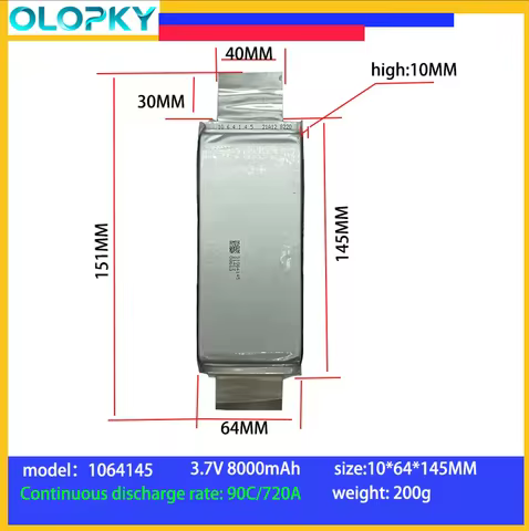 3.7V 8000mAH Li po High Rate 90C Lithium PolymerCell For Diy 12V 14.6V Pack Power car Jump Starter F