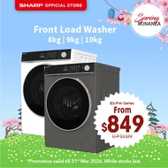 SHARP 8KG 9KG 10KG FRONT LOAD WASHER ES-FW814SB / ES-FW814SW / ES-FW914SB / ES-FW914SW / ES-FW1014SB