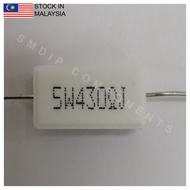 2PCS 430R ±5% 5W, Axial Lead Through Hole Wirewound Cement Resistor (5W430RJ)