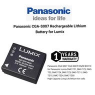 Panasonic CGA-S007/S007E Rechargable lithium Battery for Lumix Panasonic camera (1 years warranty)