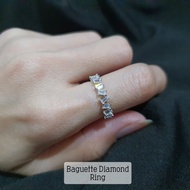 Diamond ring Lab grown diamond Baguette simple ring staple ring