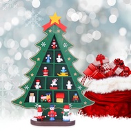 Wander Cloudly Wood Christmas Tree Ornaments Centerpiece Miniature Xmas Trees with Doll Holiday Gift Merry Christmas New Year Decoration for Friend &amp; Family Present