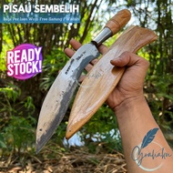 Pisau Sembelih Baja Isen Cap Grahaku Free Sarung / Wadah - Golok Sembelih Sisit Kulit - Pisau Tukang