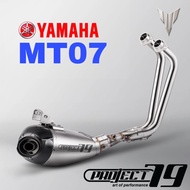 Project79 Yamaha MT07 Full System Piping Muffler Manifold Stainless Steel Akra Carbon Fiber Exhaust