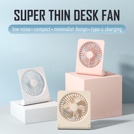 JISULIFE Portable Desk Fan Compact Slim Design USB Rechargeable Mini Table Fans