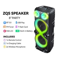 ZQS-8238 Wireless Speaker Portable Rechargeable Bluetooth RGB Lights Outdoor Party Speaker 2 Free Wi